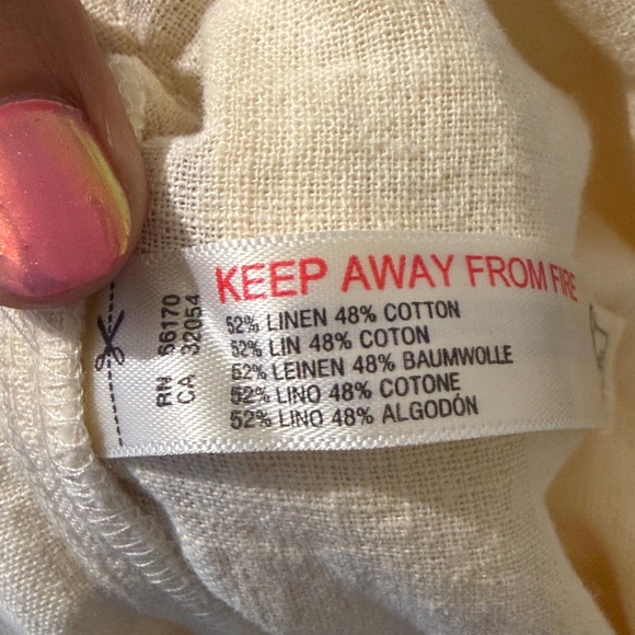 Free People Demi Wide Leg Linen Blend Pants Elastic Waist Lightweight - Picture 8 of 8